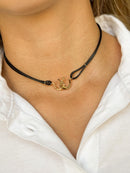 Colar Ferradura- couro