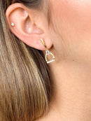 Brinco Estribo-zircônia retangular