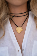 Colar Folha de Algodão